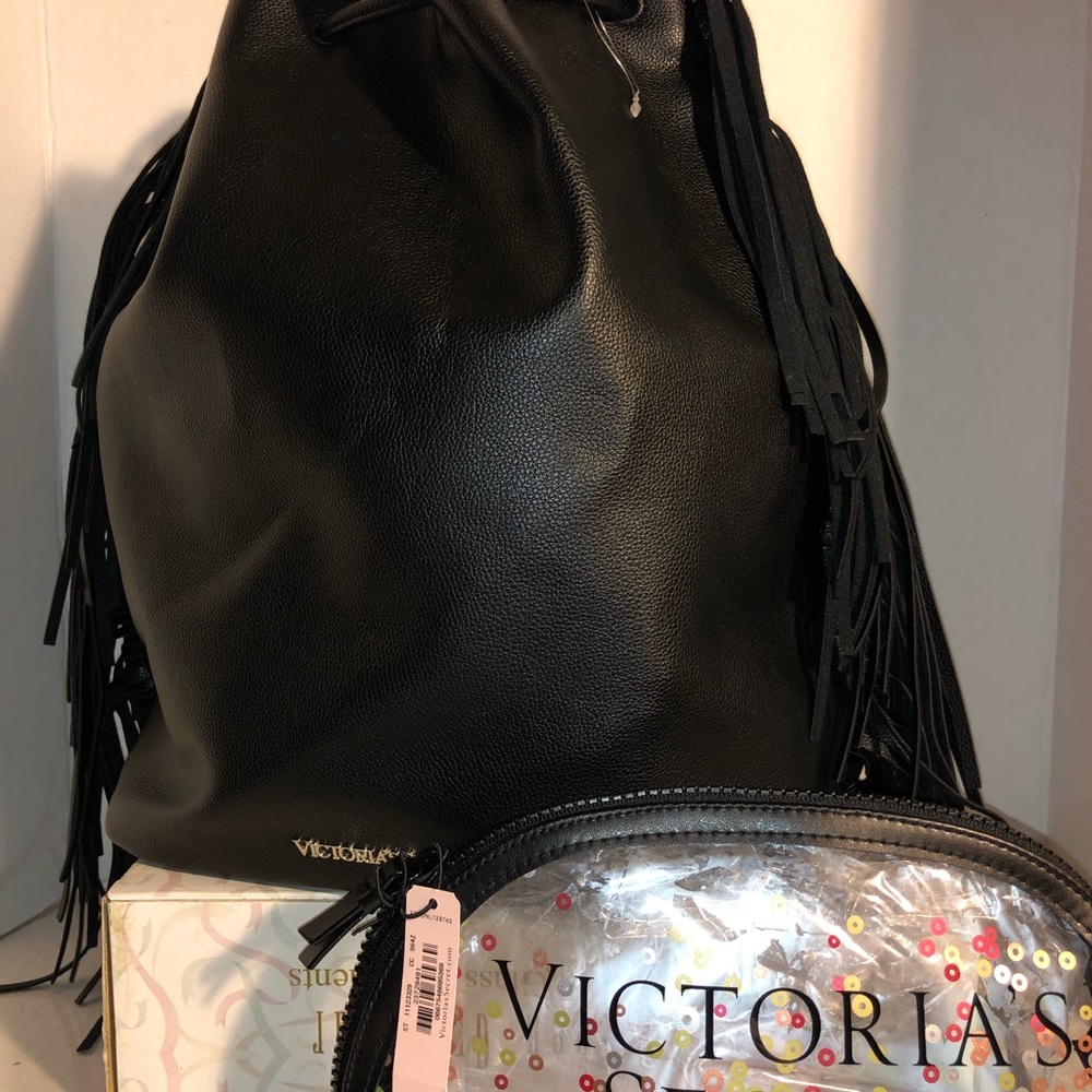 Victoria Secret Backpack and clear Cosmetic Bag